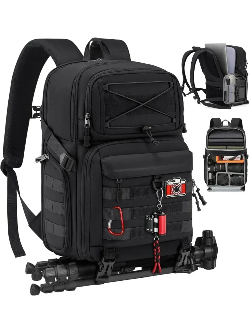 Tactical Camera Backpack for DSLR/SLR/Mirrorless - Durable, Stylish & Spacious